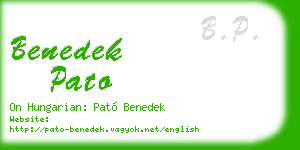 benedek pato business card