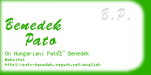 benedek pato business card